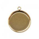 No.0813　20mm円カラワクペンダントトップ　銅板なし