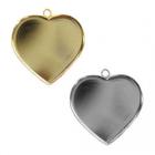 No.0883　32mmハート型カラワクペンダントトップ　銅板なし