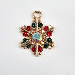 K-940　雪の結晶　石入り　クリスマスチャーム