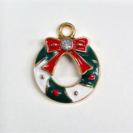 K-942　リース　石入り　クリスマスチャーム